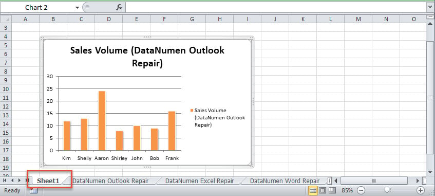 Chart Is Moved to New Sheet