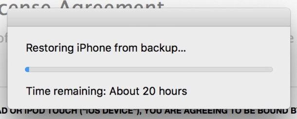 Restoring iTunes Backup Takes Very Long Time