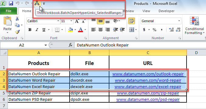 Select Ranges and Run Macro