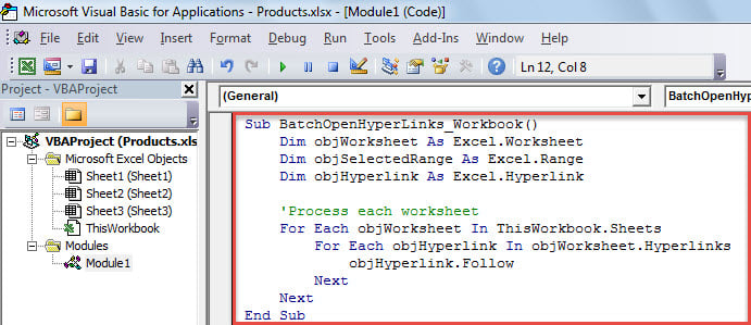 VBA Code - Batch Open All Hyperlinks in a Workbook