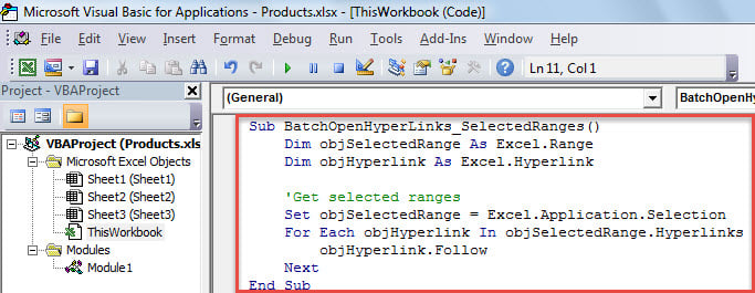 VBA Code - Batch Open Hyperlinks in Selected Ranges