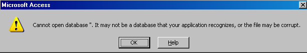 Cannot open database