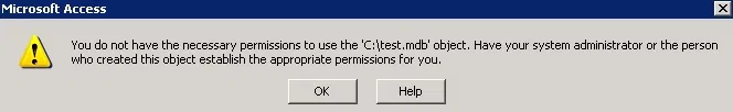 You do not have the necessary permissions to use the object