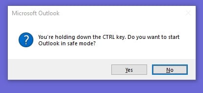 Open Outlook in safe mode