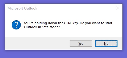 Open Outlook in safe mode