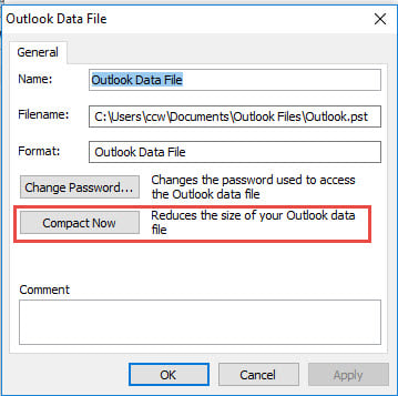 Compact Outlook PST Data File