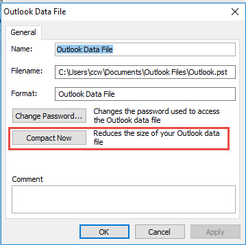 Compact Outlook PST Data File