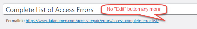 Cannot Edit Post Slug in WordPress