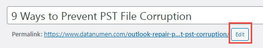 Edit Post Slug in WordPress