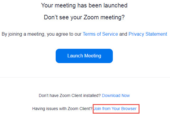 Zoom Join from Browser