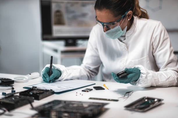 Forensic Analyst Carefully Examining Digital Evidence