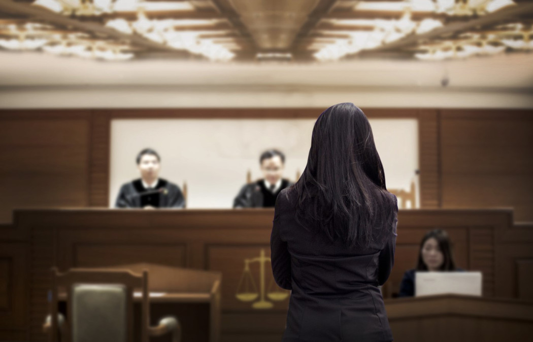 legal professional in a courtroom