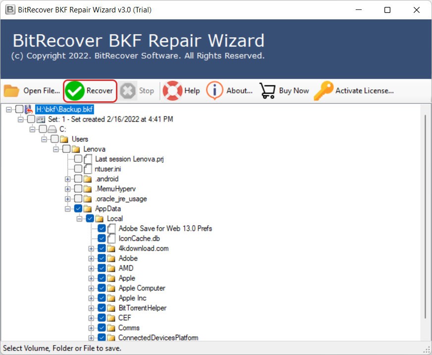 BitRecover BKF Repair Tool