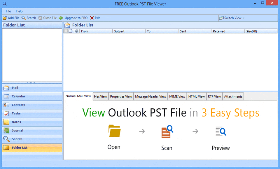 DataHelp Free Outlook PST Viewer
