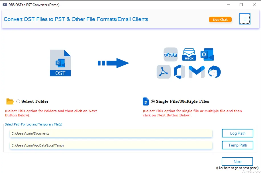 DRS OST to PST Converter Software