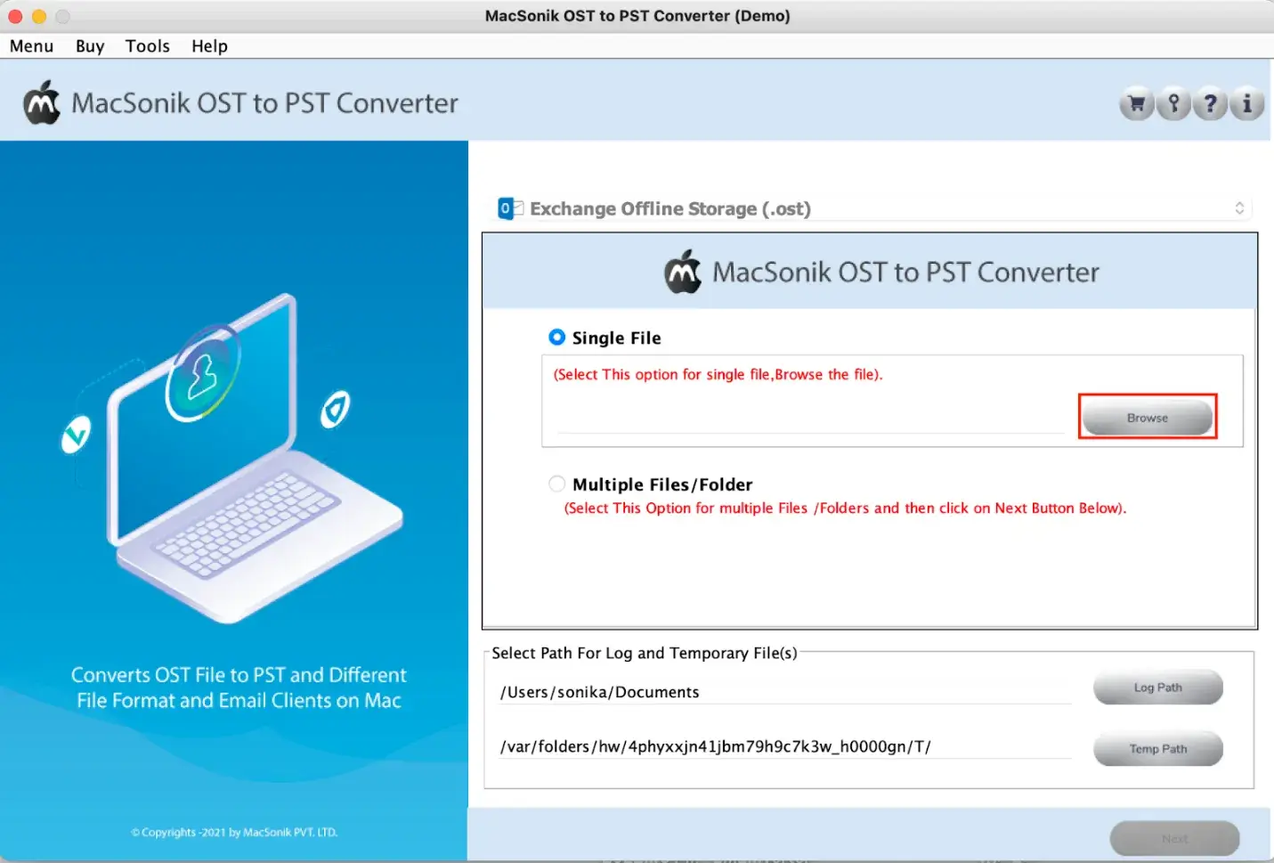 MacSonik OST to PST Converter Software