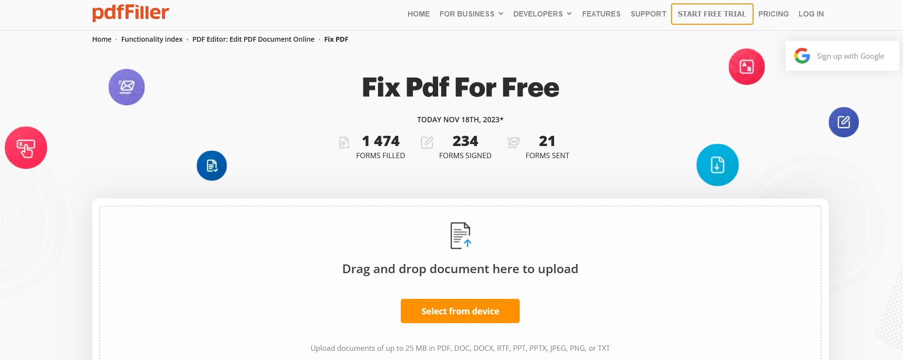 PDFFiller PDF Javítás