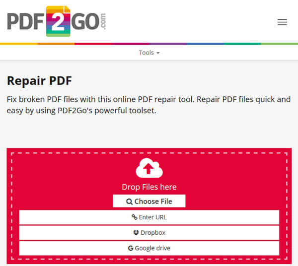 PDF2Go PDF Repair