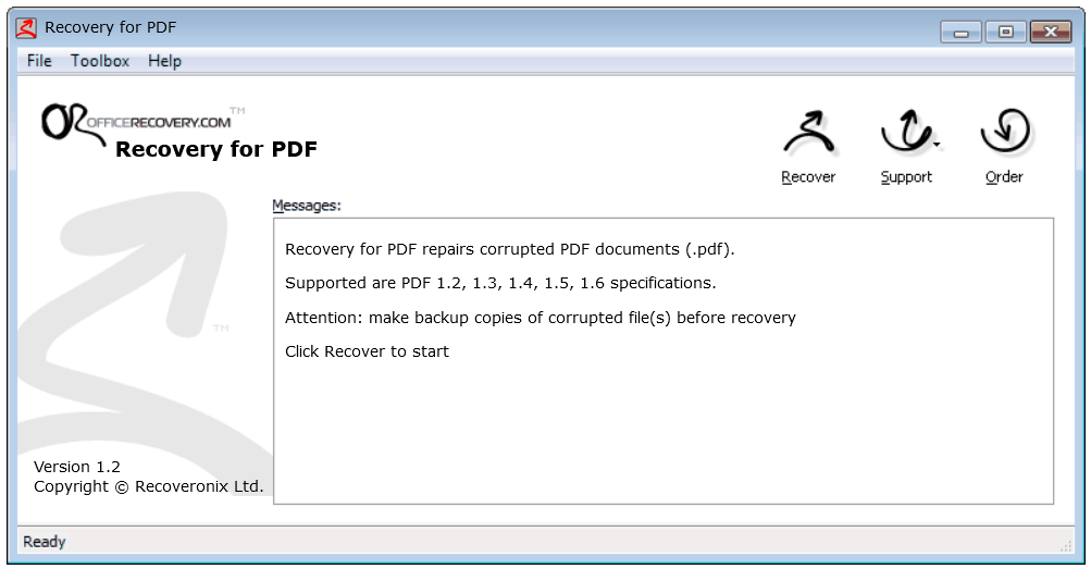 Recovery for PDF
