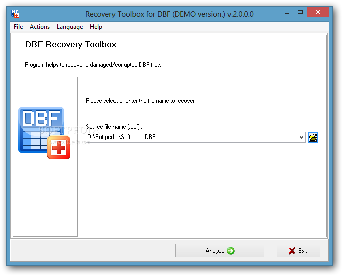 DBF recovery tool Box
