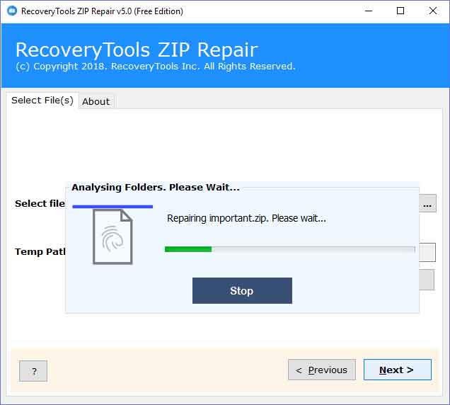 RecoveryTools Zip Repair Tool