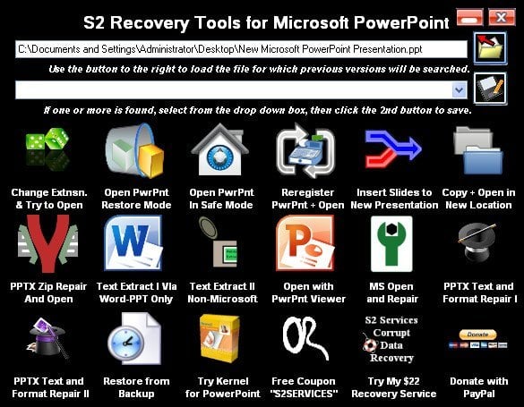 S2 Recovery Tools for Microsoft PowerPoint