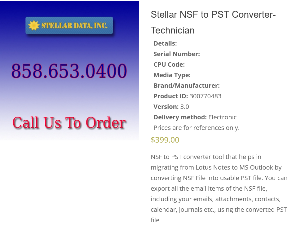 Stellar Data NSF to PST Converter