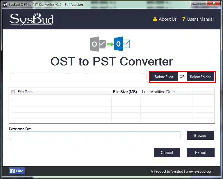 SysBud OST to PST Converter