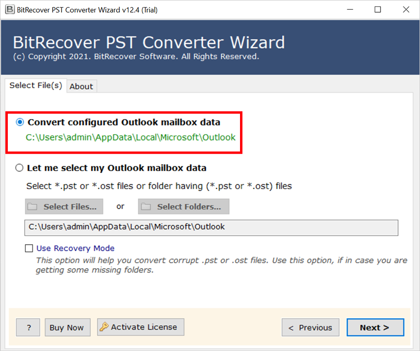 BitRecover PST File Converter Wizard