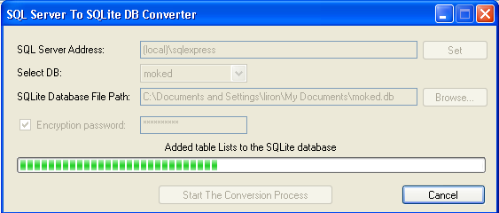 CodeProject MSSQL to SQLite 