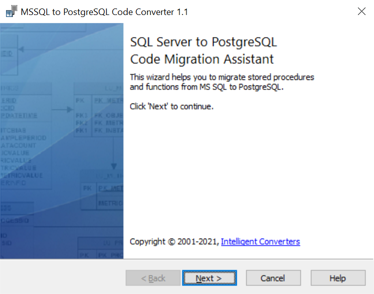 Intelligent Converters SQL Server to PostgreSQL Code Converter