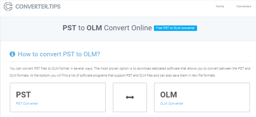 Converter.tips PST to OLM Converter