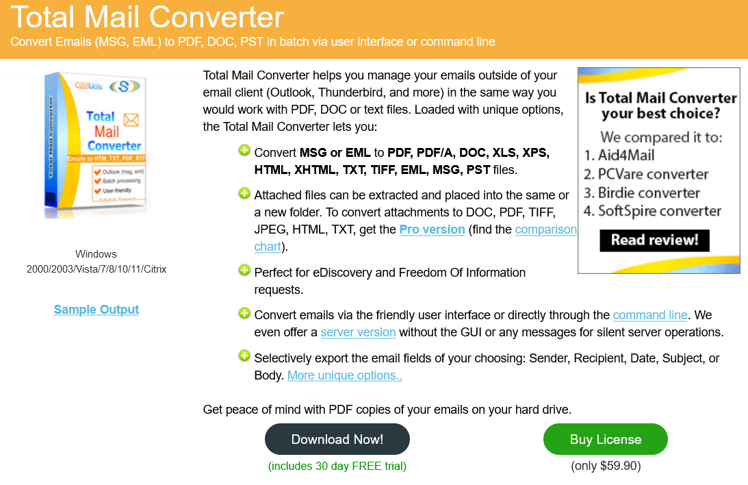 CoolUtils File Converters Total Mail Converter