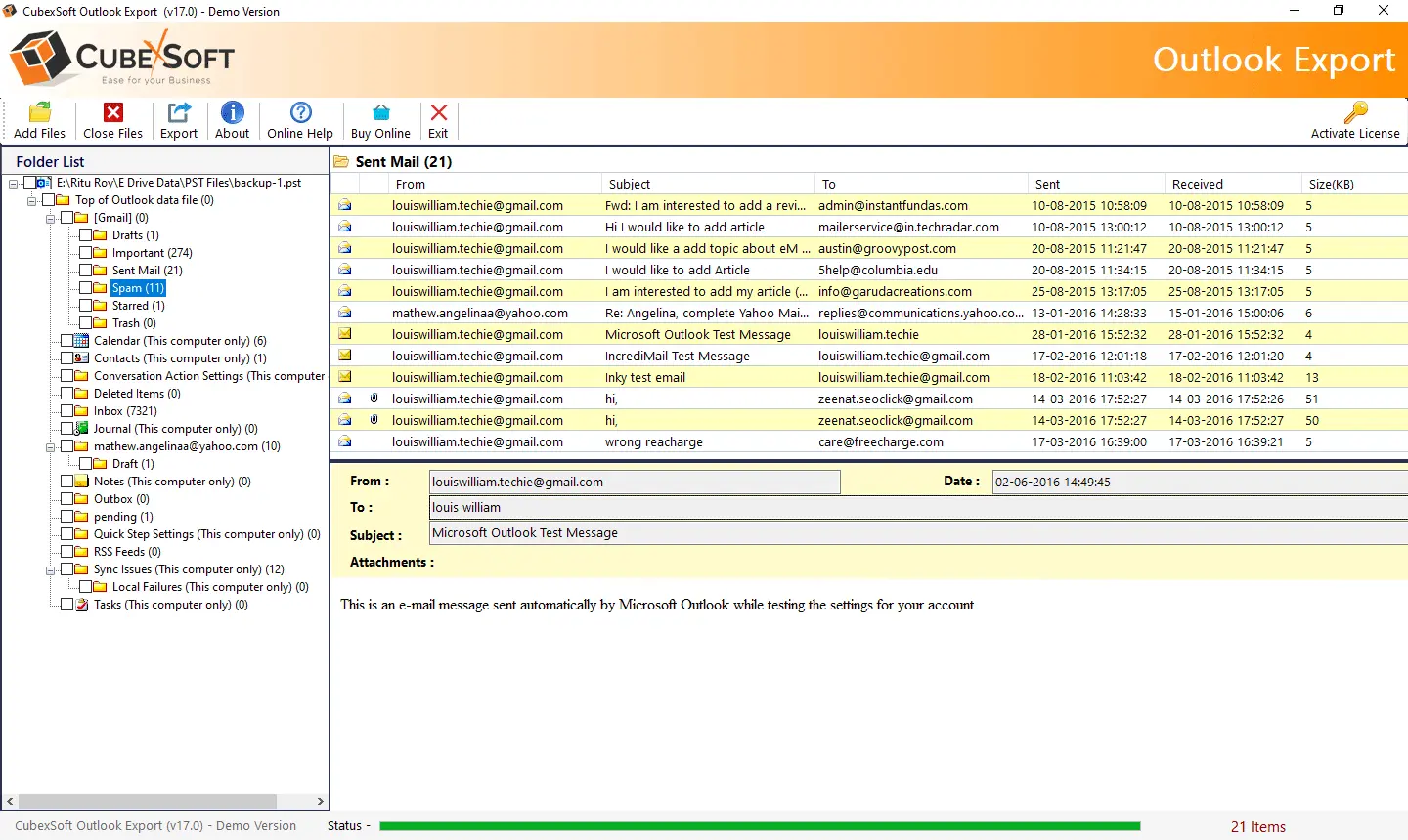 CubexSoft PST to EML for Windows & Mac OS