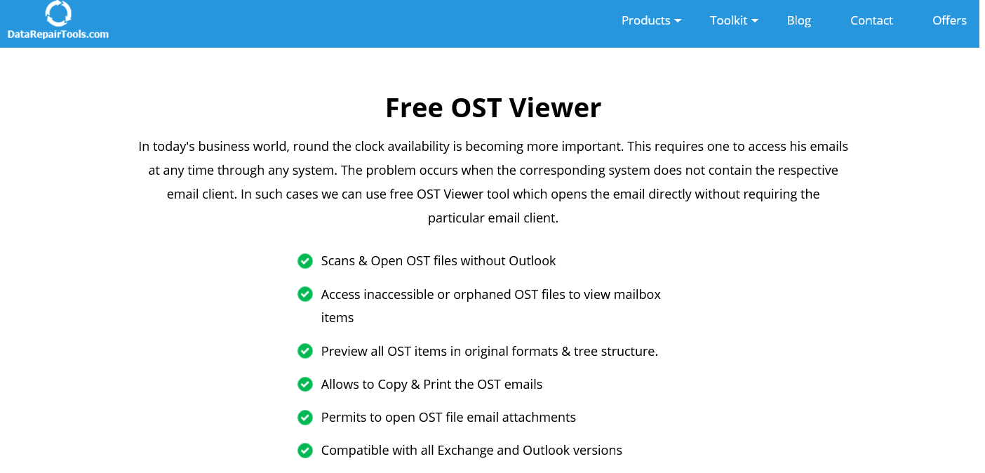 Data Repair Tools Free OST Viewer