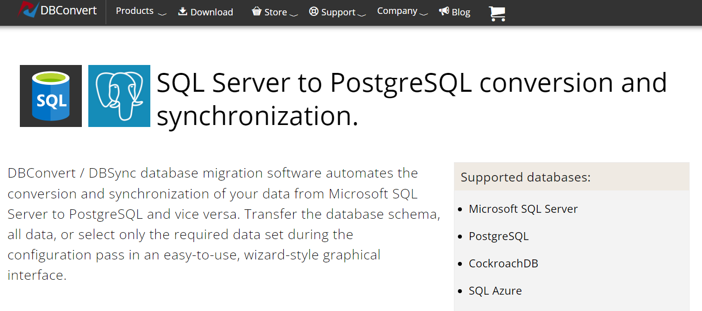 DBConvert/DBSync SQL Server to PostgreSQL