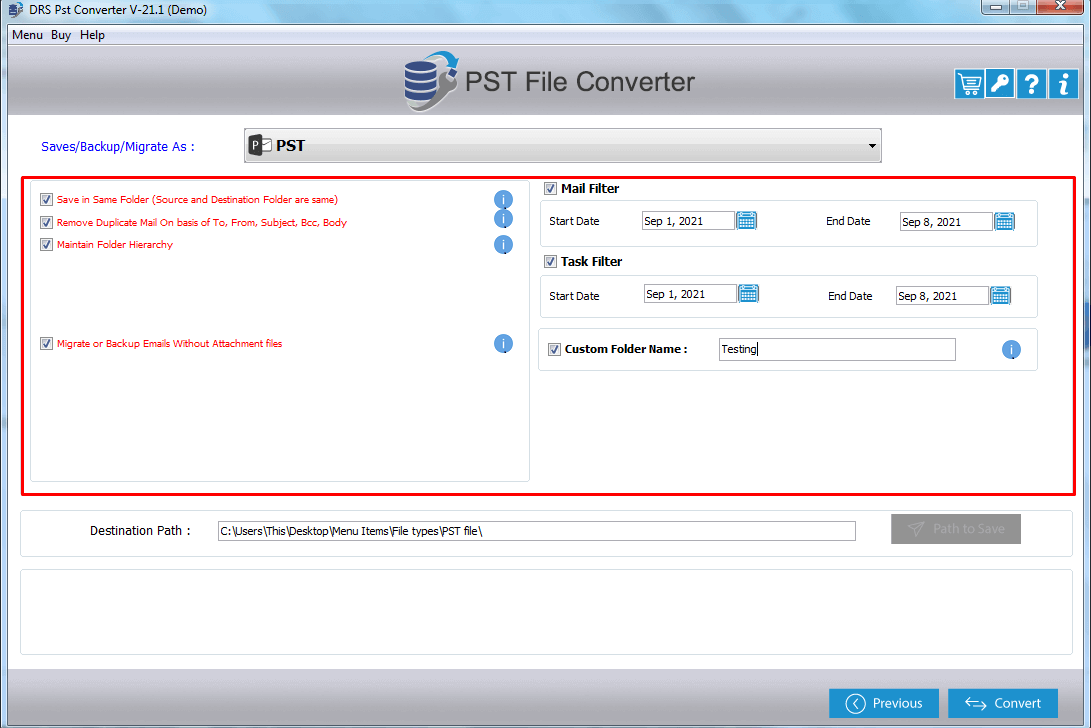DRS PST File Converter