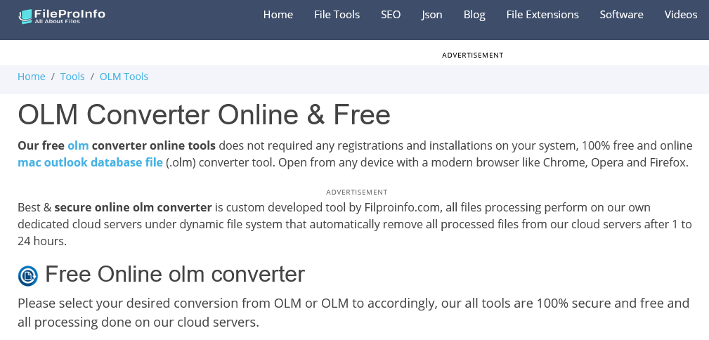 Fileproinfo OLM Converter Online
