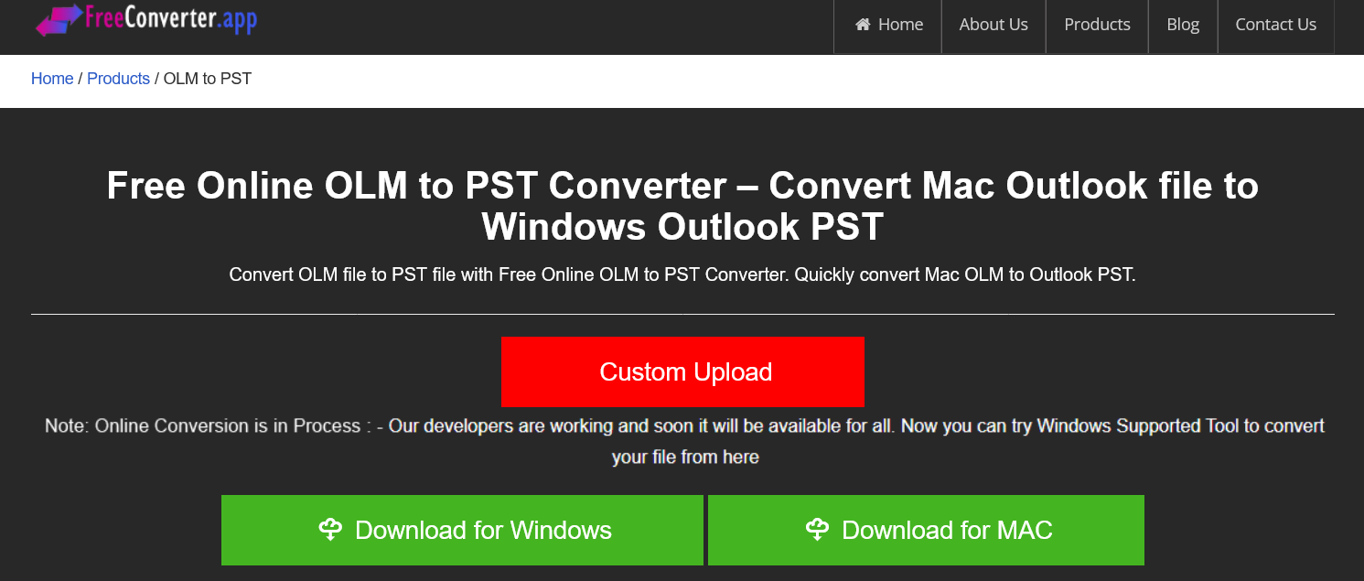 Free Converter App OLM to PST Converter