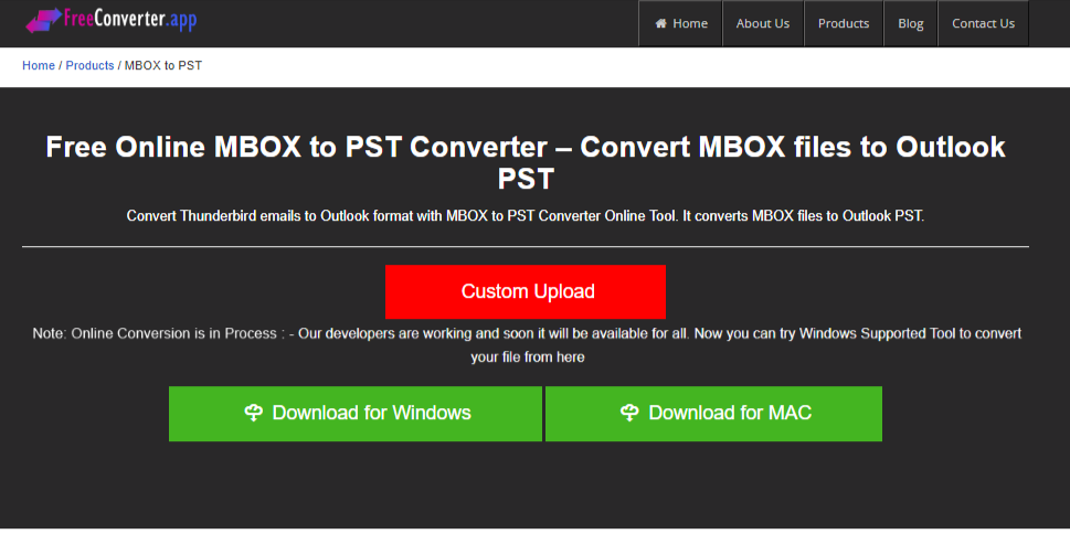 Free Converter App MBOX to PST Converter