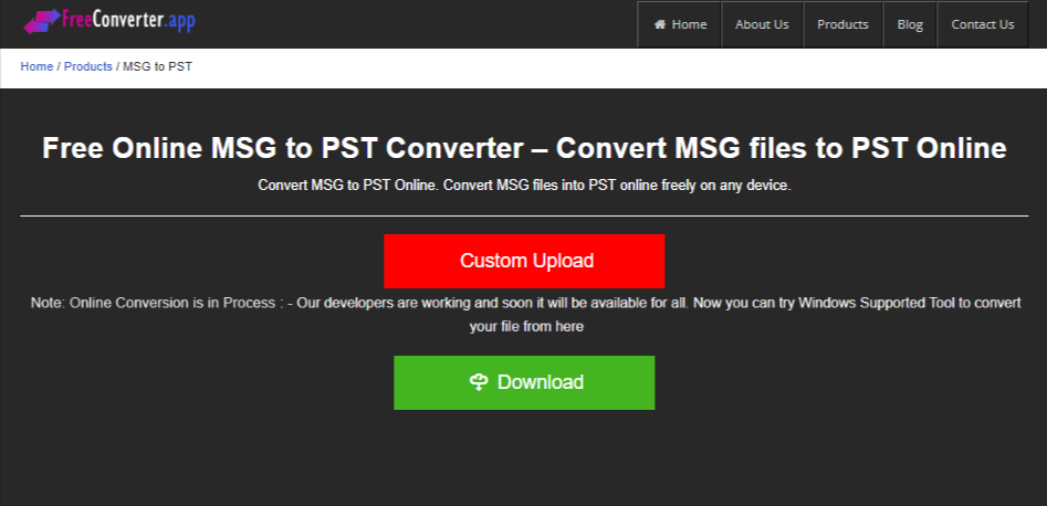Free Converter App MSG to PST
