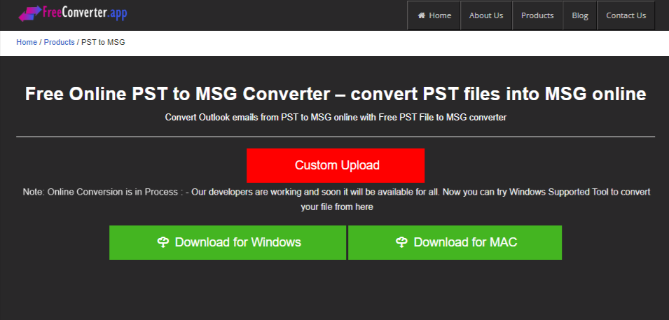 Free Converter App Online PST to MSG