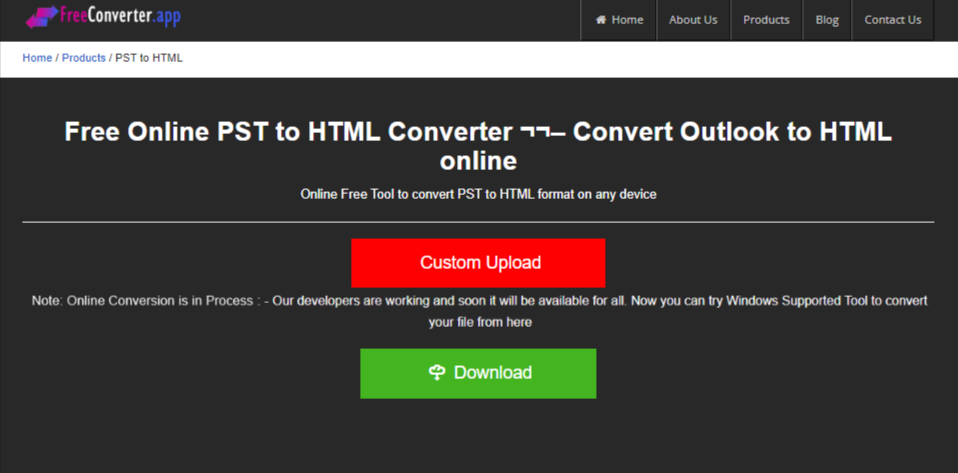 Free Converter App PST to HTML