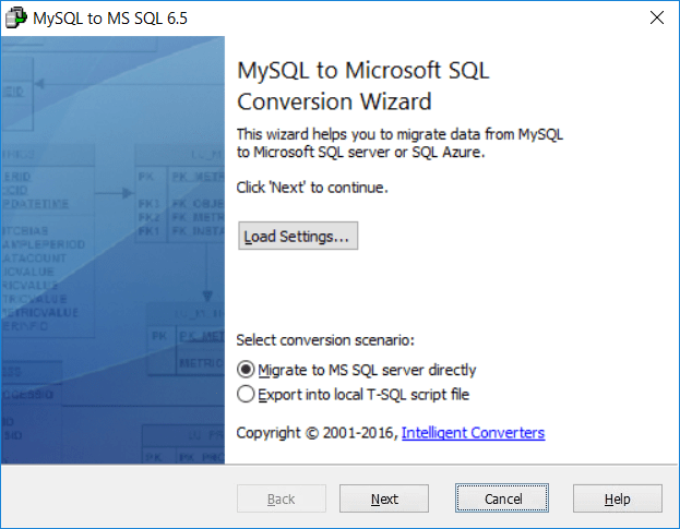 Intelligent Converters MySQL to SQL Server Converter