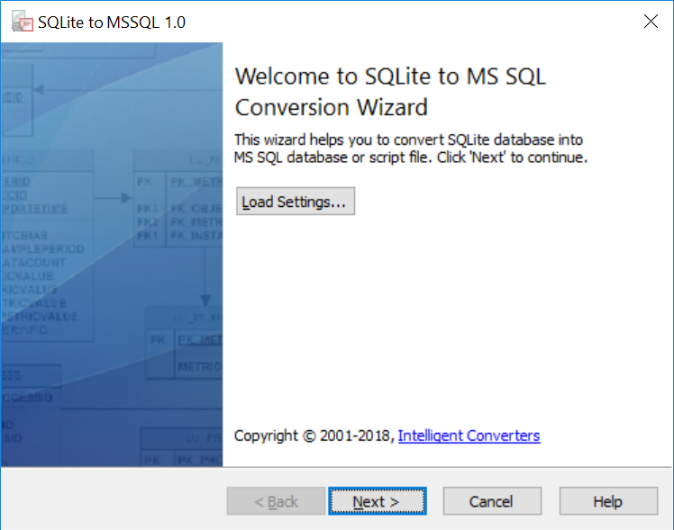 Intelligent Converters SQLite to MySQL
