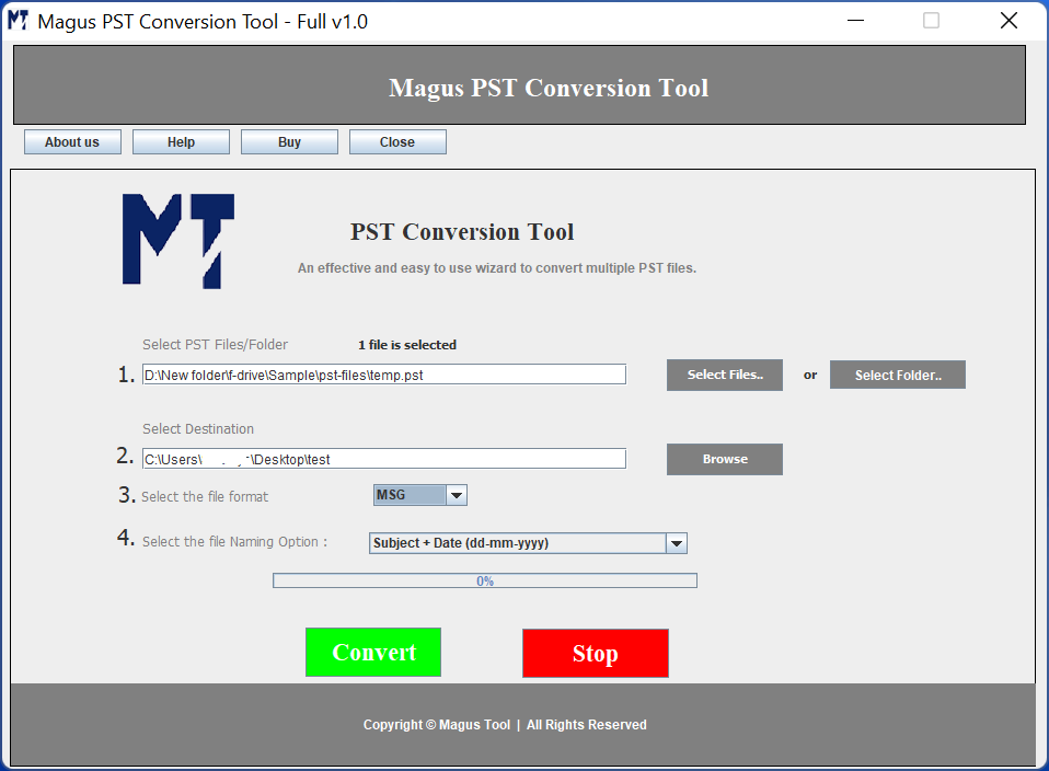 Magus PST Conversion Tool