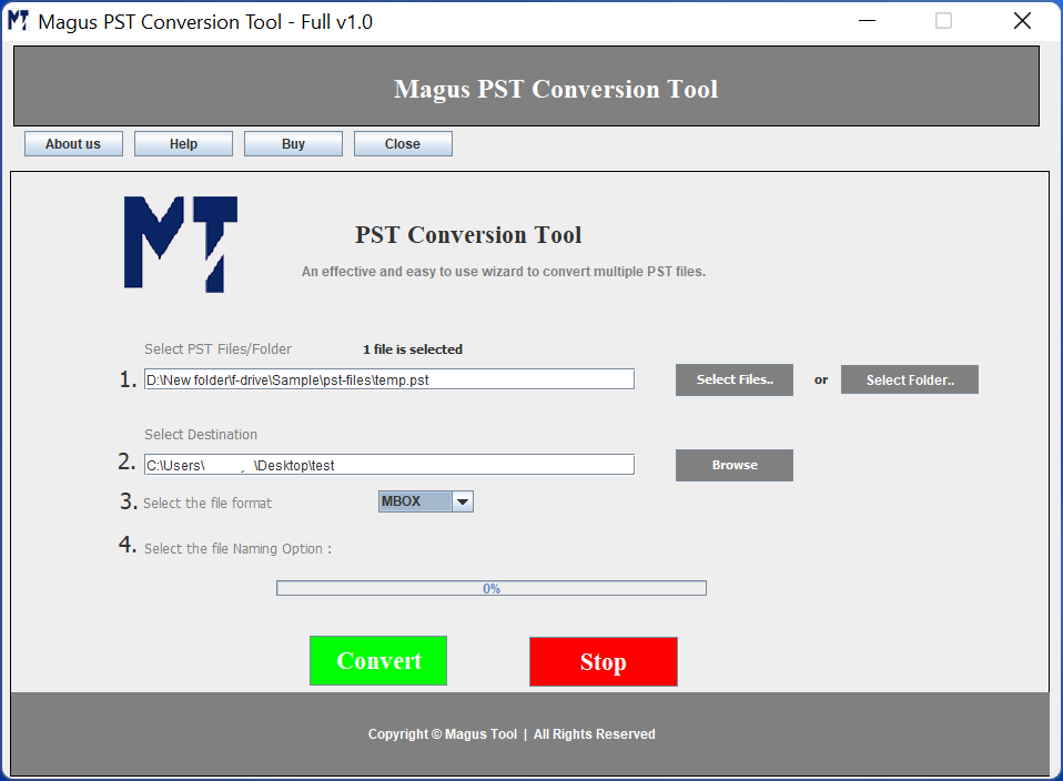 Magus PST to MBOX Conversion Tool