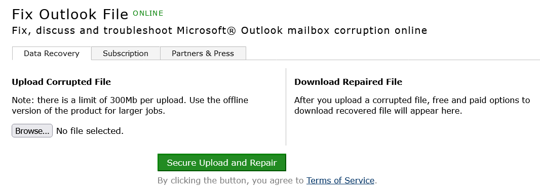 Fix Outlook File ONLINE