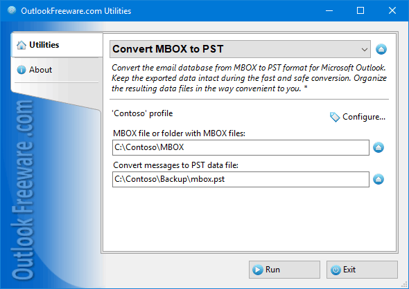 Outlook Freeware MBOX to PST