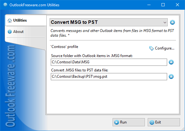 Outlook Freeware MSG to PST